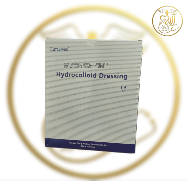 پانسمان هیدروکلوئید نازک استاپمد (Ostupmed Hydrocolloid Dressing) یک پانسمان مدرن خودچسب و انعطافپذیر است که از ذرات جاذب هیدروکلوئیدی (شامل کربوکسیمتیلسلولز سدیم CMC، پکتین و ژلاتین) با یک لایه بیرونی فیلم نیمهتراوا پلیاورتان ضدآب تشکیل شده است. این